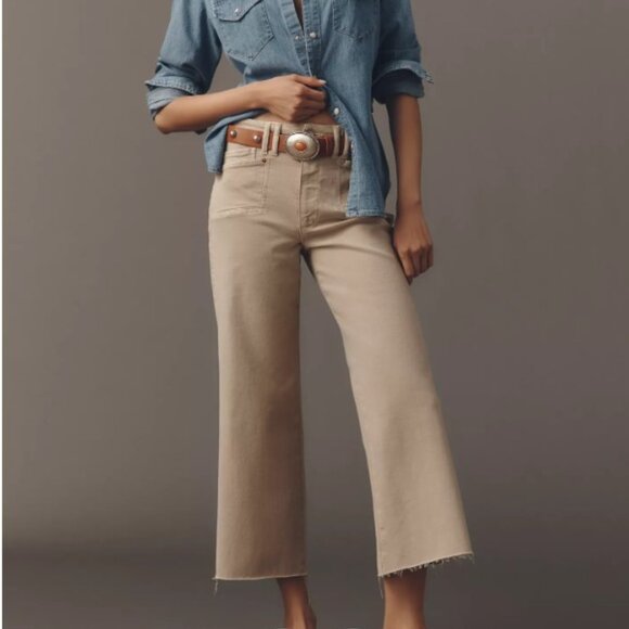 PAIGE Anessa Wide Leg Jean Vintage Soft Sand, 29 - Picture 1 of 8